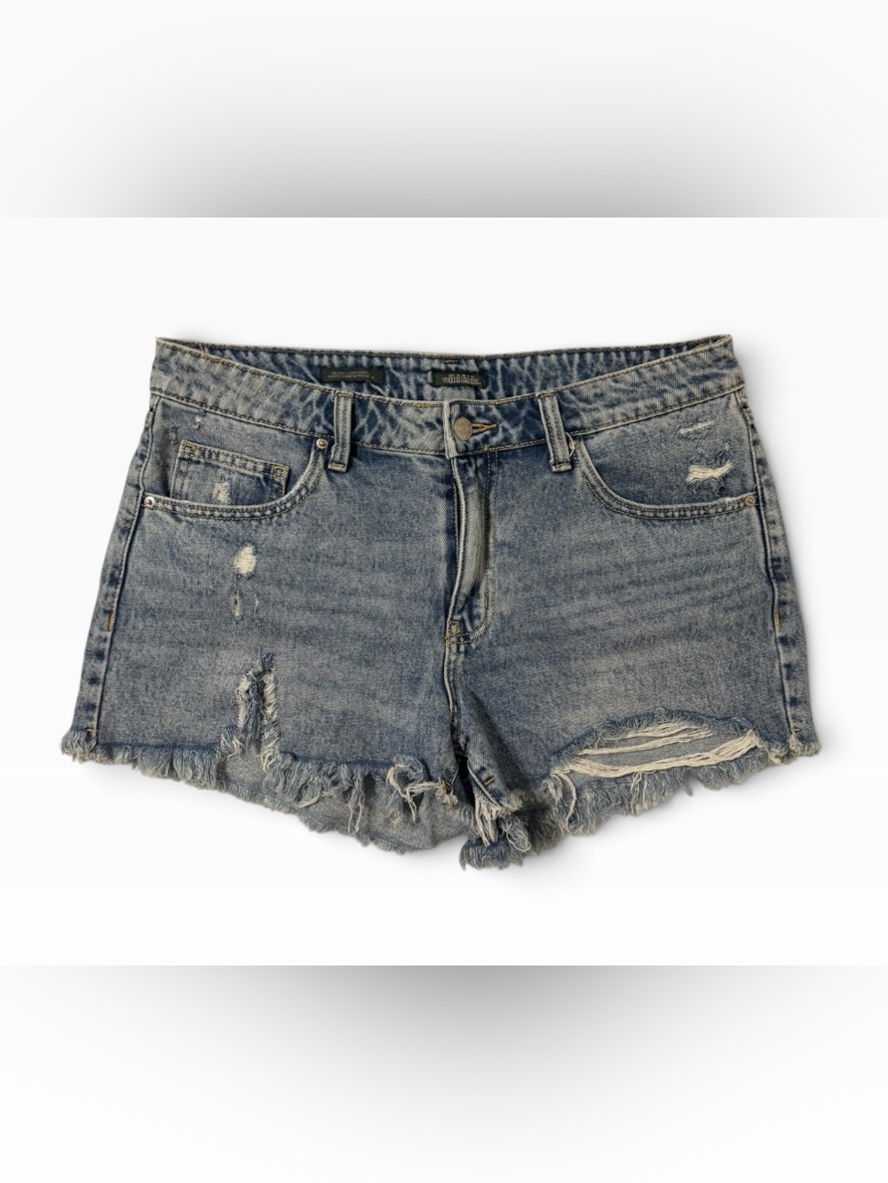 Distressed Light Blue Denim Shorts Size 10